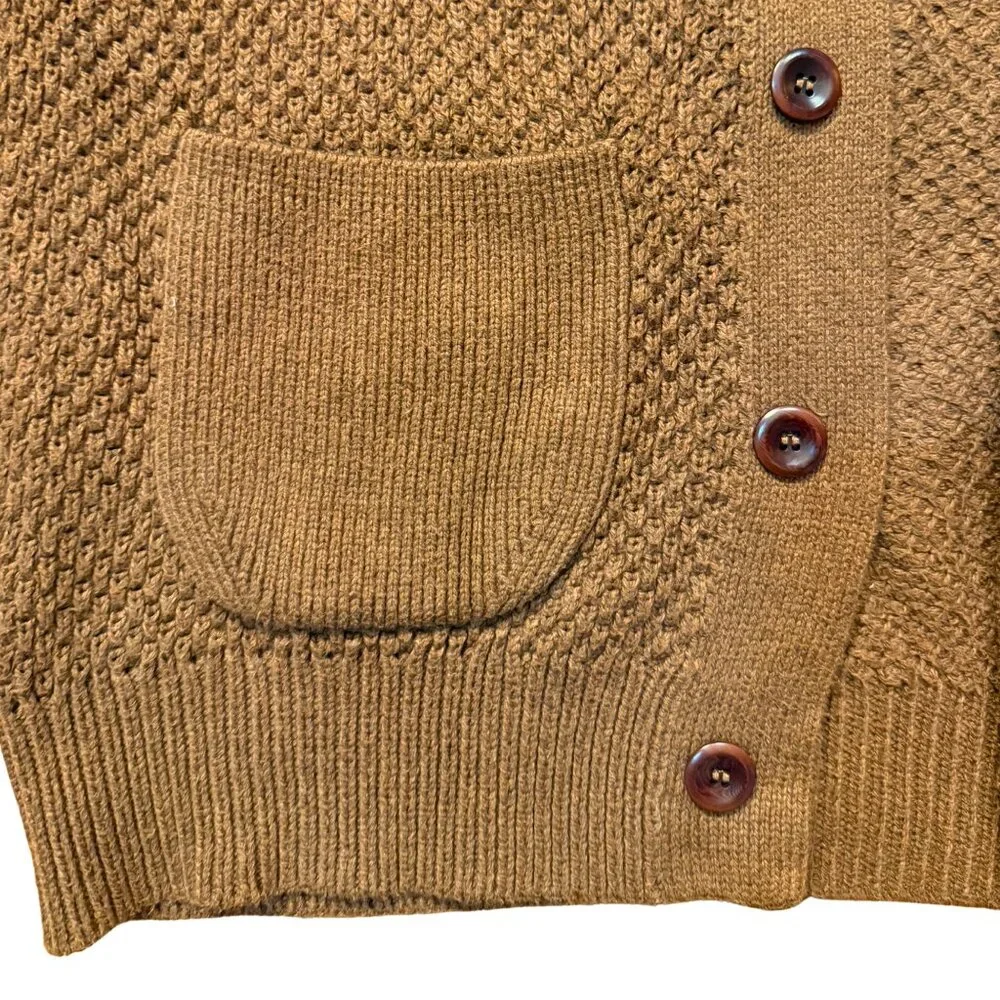 J. Crew Mens Knit Brown Cardigan Size Small - Picture 2 of 4